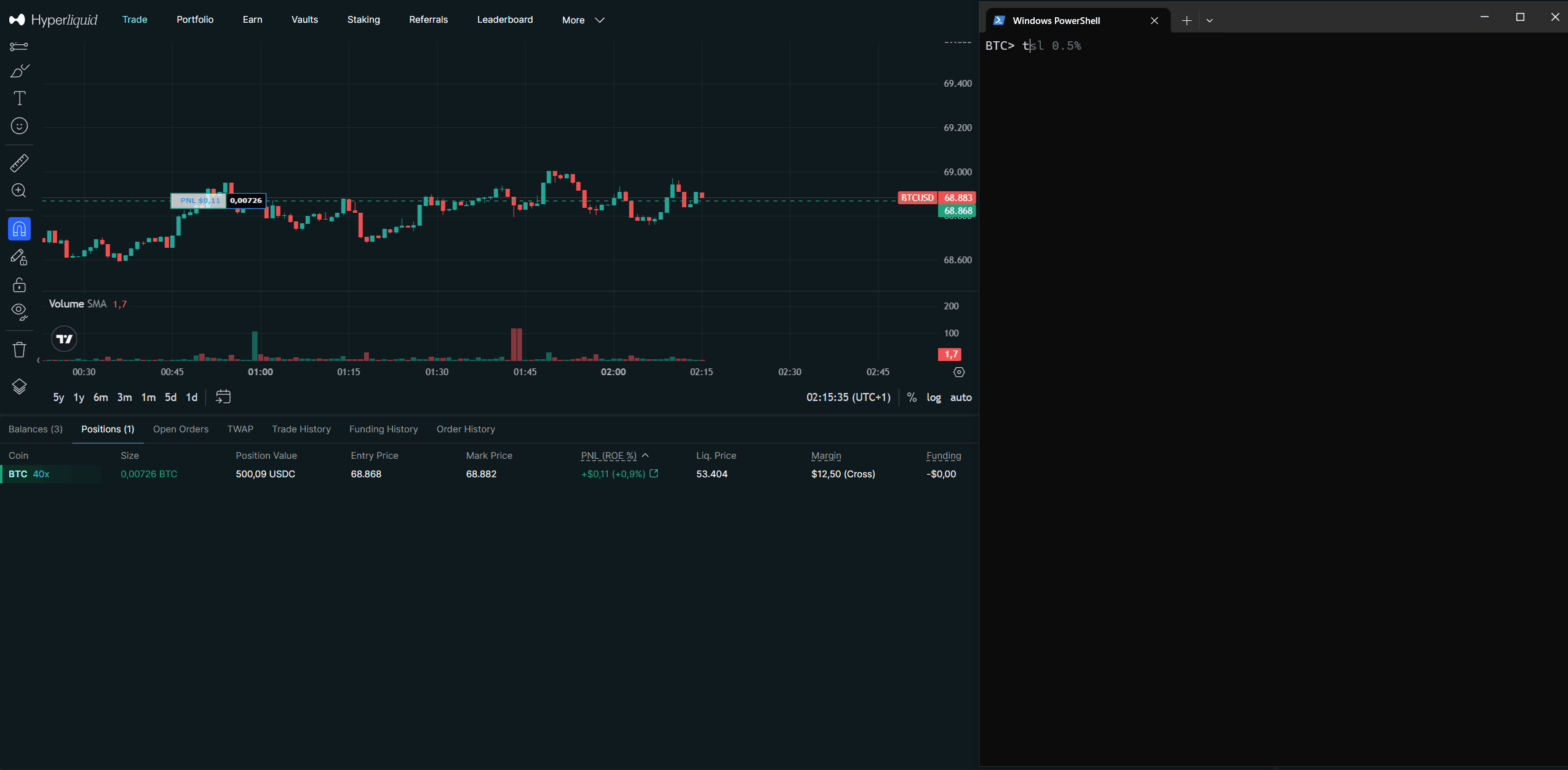Trailing stop loss demo